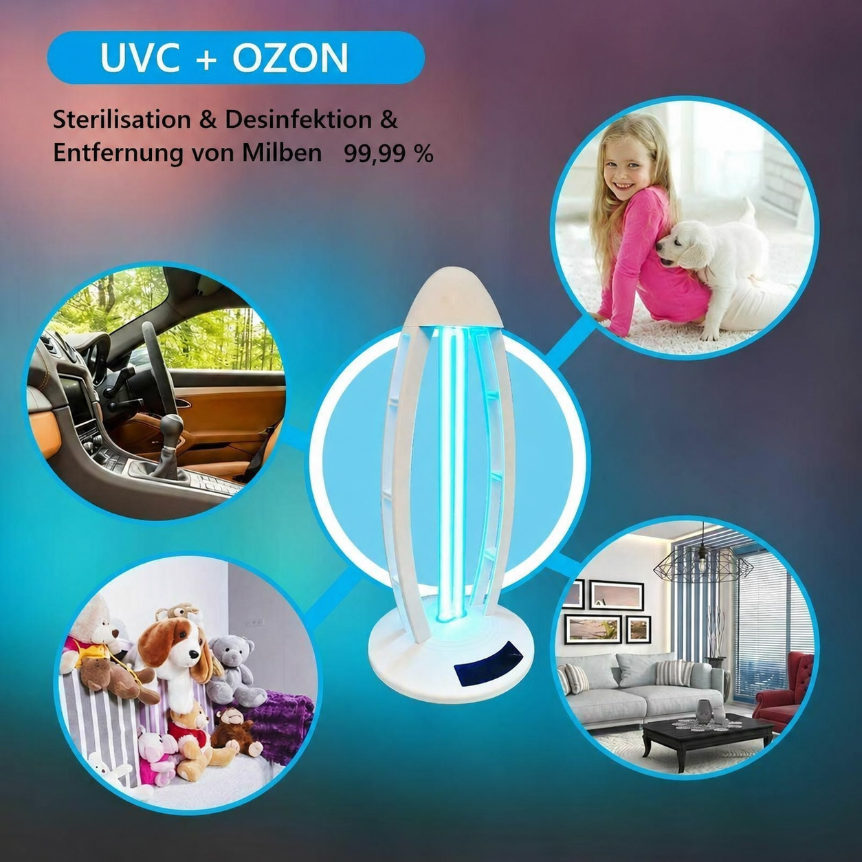 36 Watt Automatisches UV Sterilisator Lampe Uvc Desinfektions Lampe for Haushalts-Auto-Schule Hotels